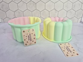 Mini tortera silicona tricolor redonda con bordes ondulados